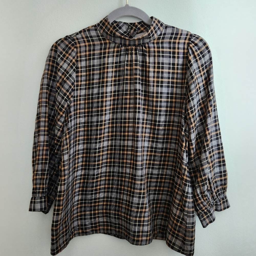 Everlane The Lightweight Flannel Mockneck Shirt Size 2 - Picture 3 of 9